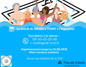 Séances d’Aquagym proposées par l’Office des Sports à destination des seniors (+ 60 ans), le mardi de 16h à 17h à l'Aquaréna d'ARRAS.